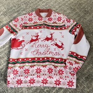 Merry Christmas Red and White waffle top